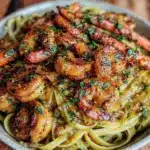 easy shrimp scampi dinner bowl - featured image