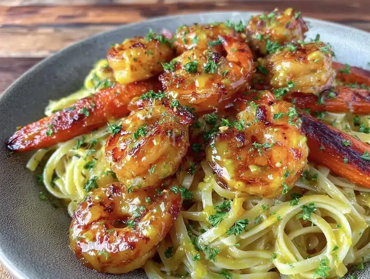 easy shrimp scampi dinner bowl preparation steps