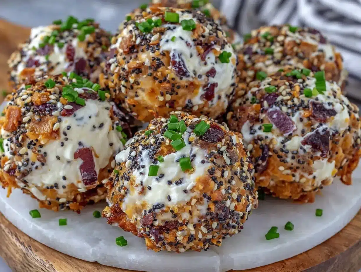 Everything Bagel Bacon Ranch Cheeseball Bites preparation steps