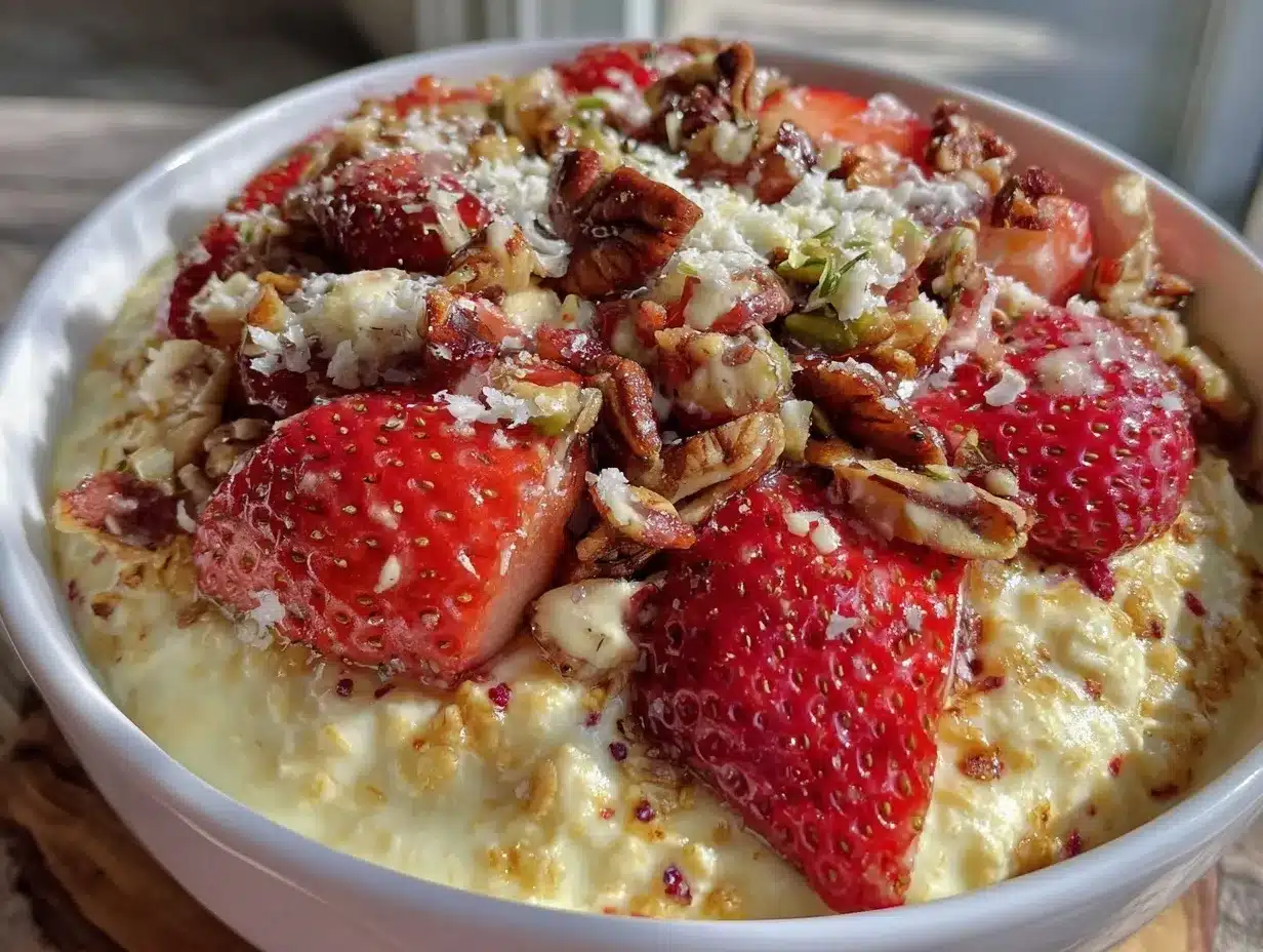 Fresh Valentines Day Treats Oatmeal Bowl preparation steps
