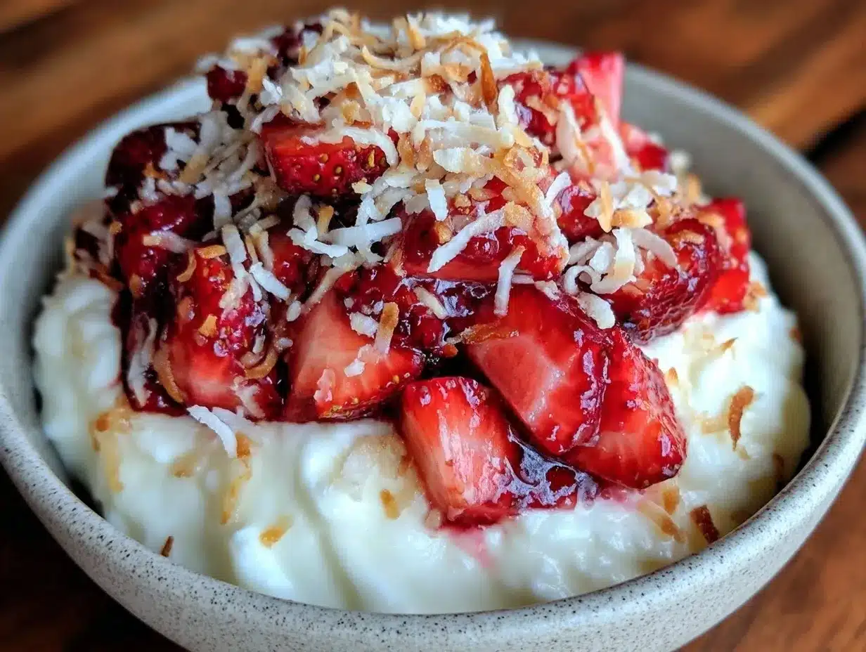 Fresh Valentines Dessert Greek Yogurt Bowl preparation steps