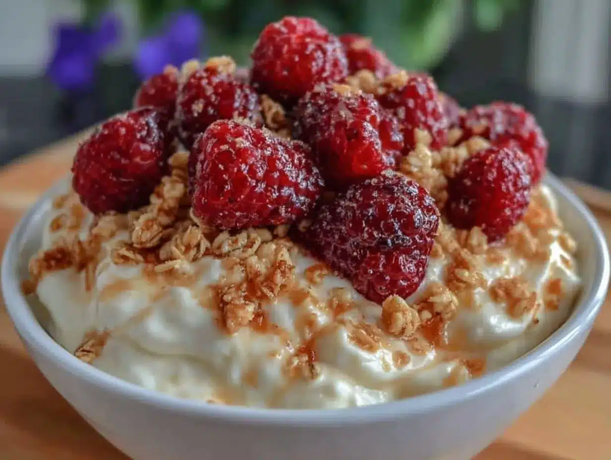 Fresh Valentines Sweets Greek Yogurt Bowl preparation steps