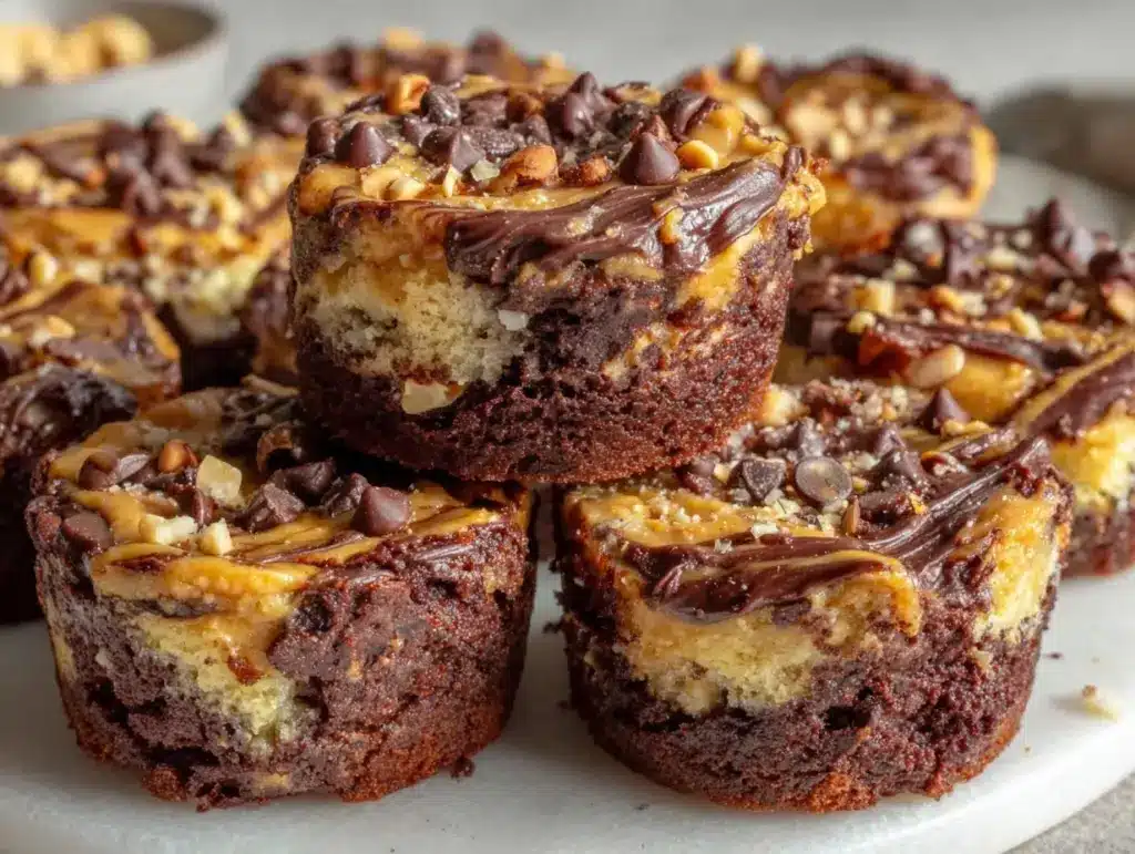 Fudgy Peanut Butter Protein Brownie Bites - featured image