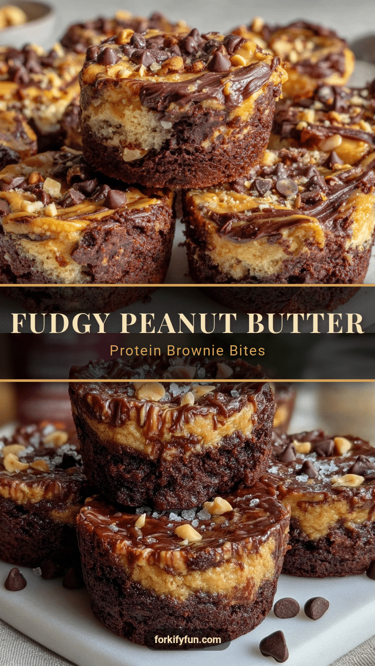Fudgy Peanut Butter Protein Brownie Bites recipe