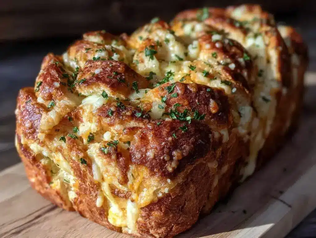 garlic herb three-cheese pull-apart bread - featured image
