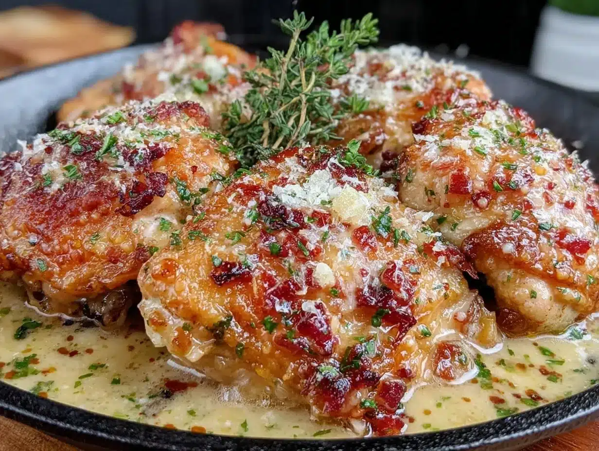 garlic Parmesan chicken thighs preparation steps