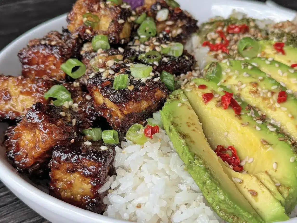 ginger garlic tofu bowl preparation steps