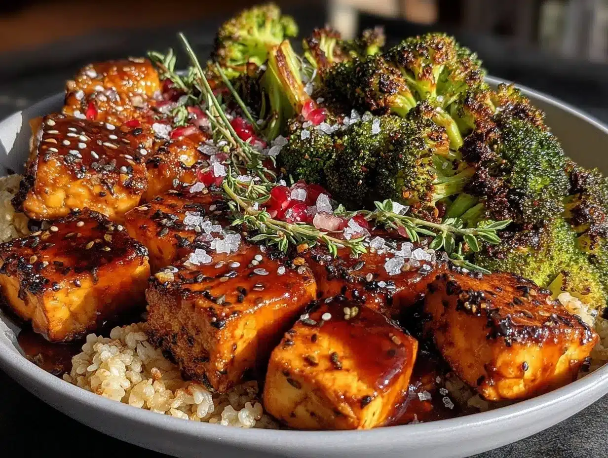 ginger garlic tofu bowl preparation steps