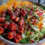 harissa chickpeas citrus salad dinner bowl - featured image