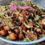 harissa chickpeas dinner bowl - featured image