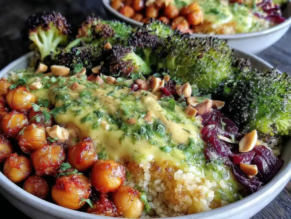 harissa chickpeas dinner bowl - featured image