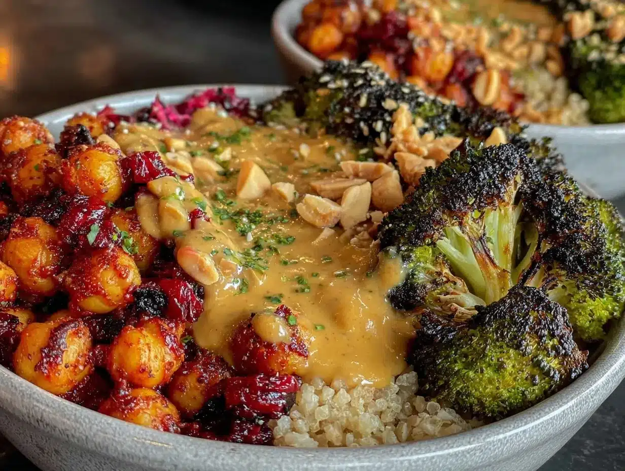 harissa chickpeas dinner bowl preparation steps