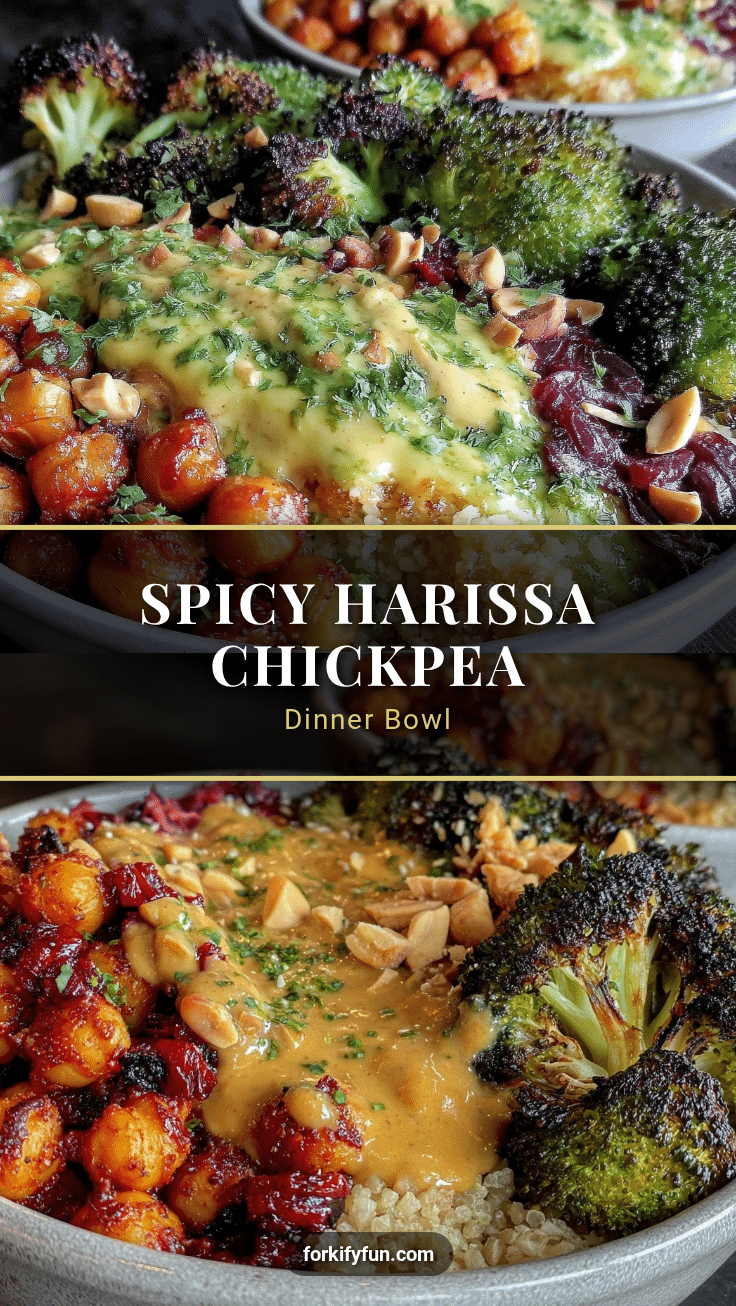 harissa chickpeas dinner bowl recipe