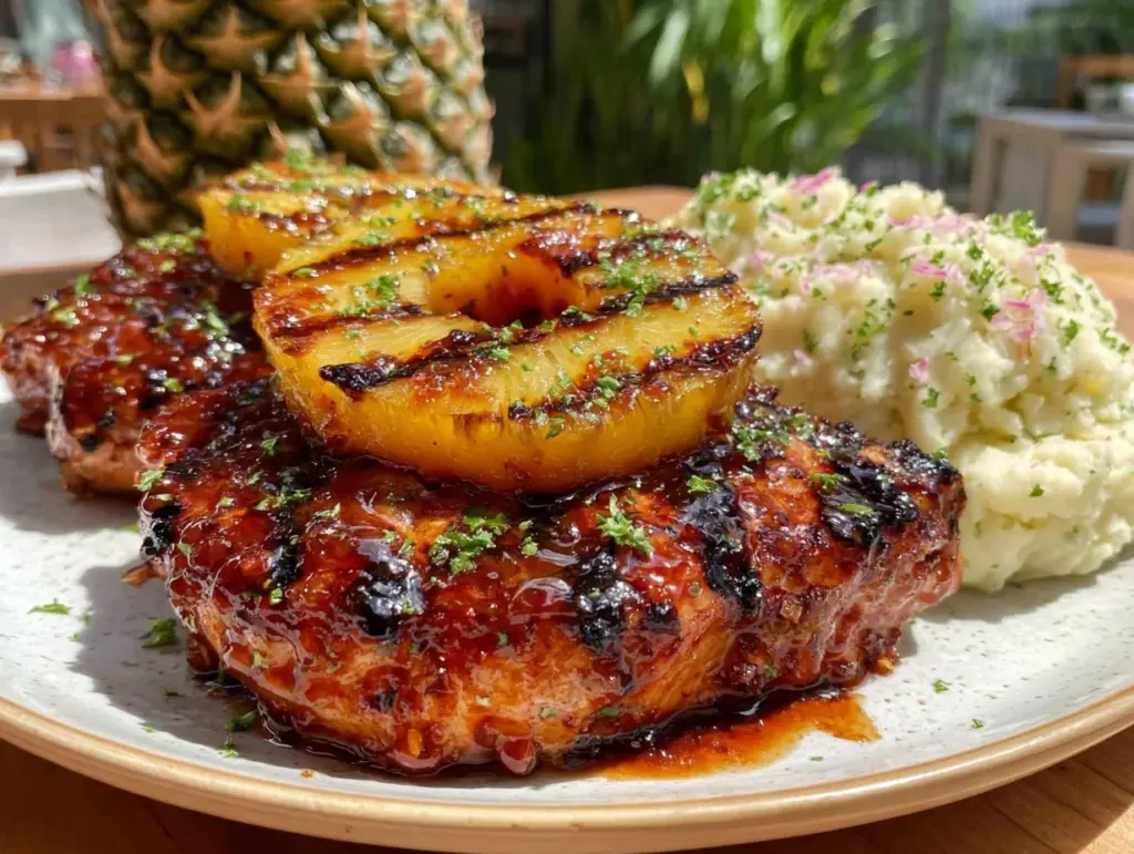 Hawaiian BBQ Pork Chops - featured image