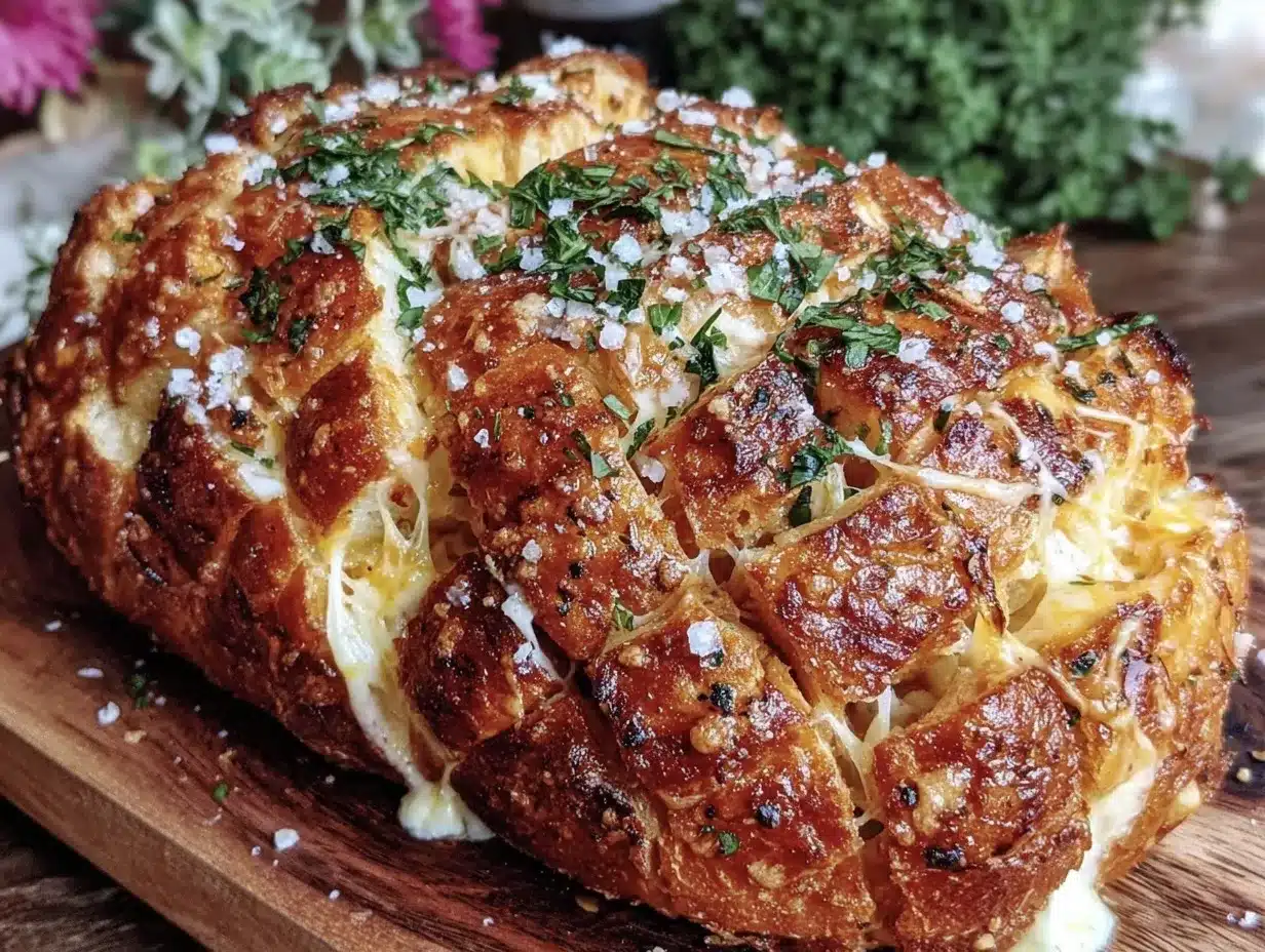 Italian herb and cheese garlic bread preparation steps