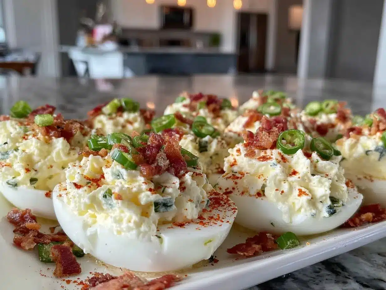 jalapeño popper deviled eggs preparation steps