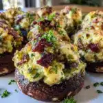 jalapeño popper stuffed mushrooms - featured image