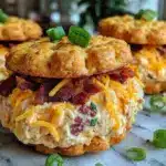 loaded bacon cheddar ranch cracker sandwiches - featured image