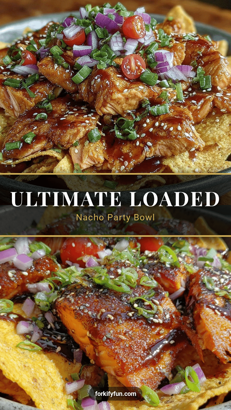 Loaded Nacho Party Bowl with Miso-Glazed Salmon recipe