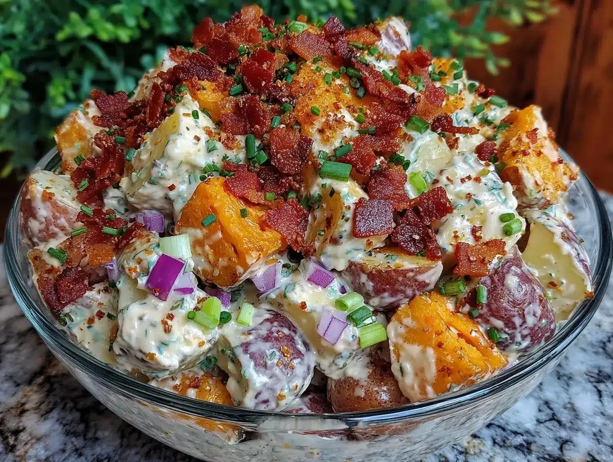 loaded ranch bacon potato salad preparation steps