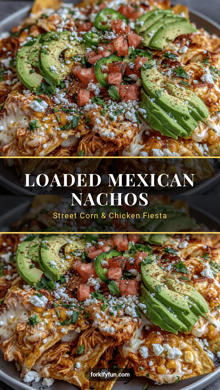 Mexican Street Corn Chicken Chili Nachos recipe