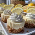 mini no bake lemon cheesecake pies - featured image