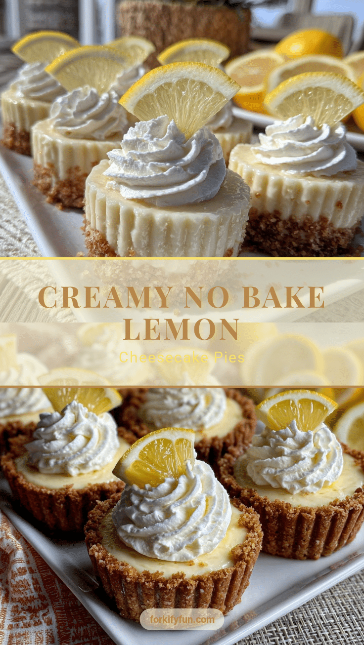 mini no bake lemon cheesecake pies recipe