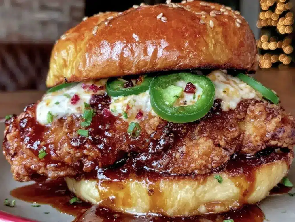 Nashville hot honey jalapeno fried chicken sandwich - featured image