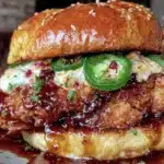 Nashville hot honey jalapeno fried chicken sandwich - featured image