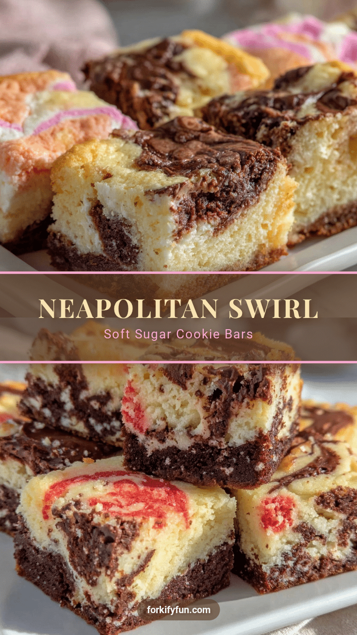 Neapolitan Swirl Sugar Cookie Bars recipe