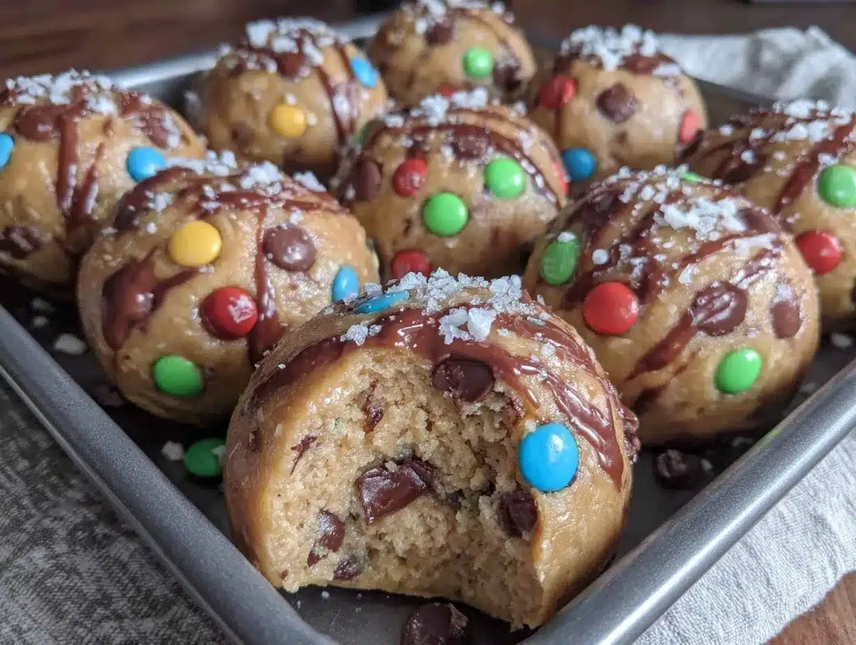 Peanut Butter Monster Cookie Dough Protein Balls preparation steps