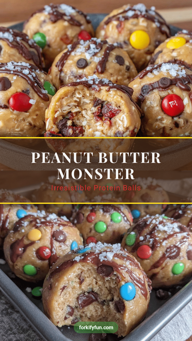 Peanut Butter Monster Cookie Dough Protein Balls recipe