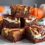 pumpkin spice cream cheese swirl brownies - featured image
