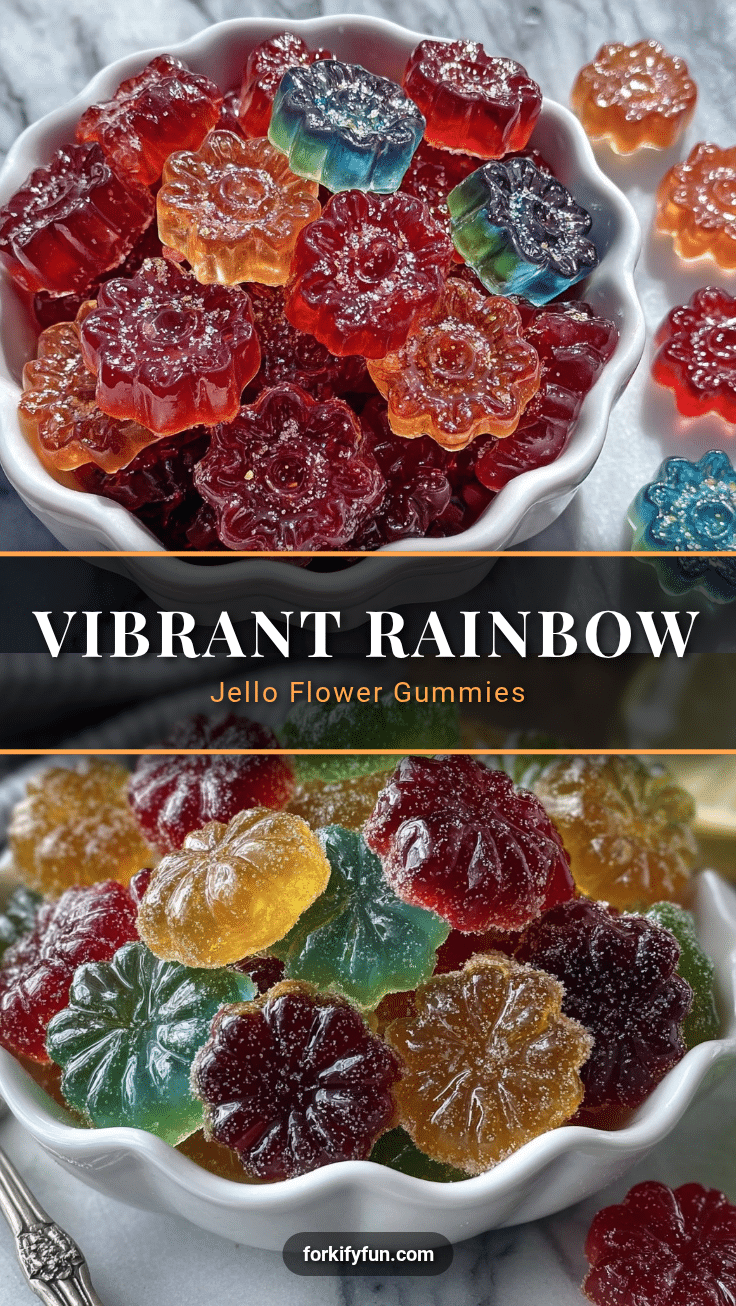 Rainbow Jello Flower Gummies recipe