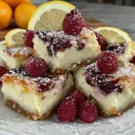 raspberry lemon cheesecake bars - featured image