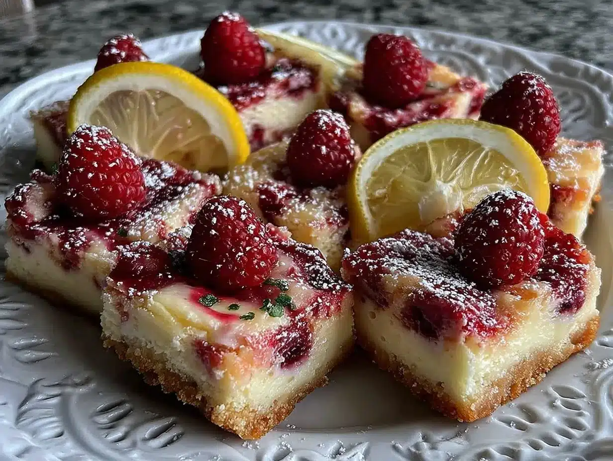 raspberry lemon cheesecake bars preparation steps