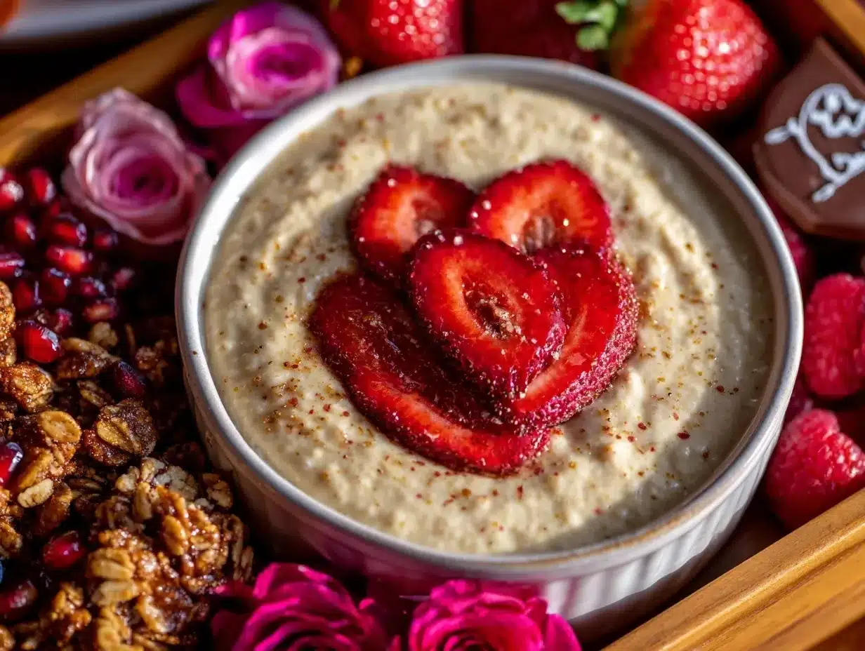 romantic strawberry chia pudding bowl preparation steps