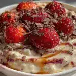 Romantic Strawberry Dark Chocolate Oatmeal Bowl - featured image