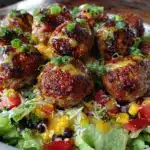 seven-layer party bowl turkey meatballs - featured image