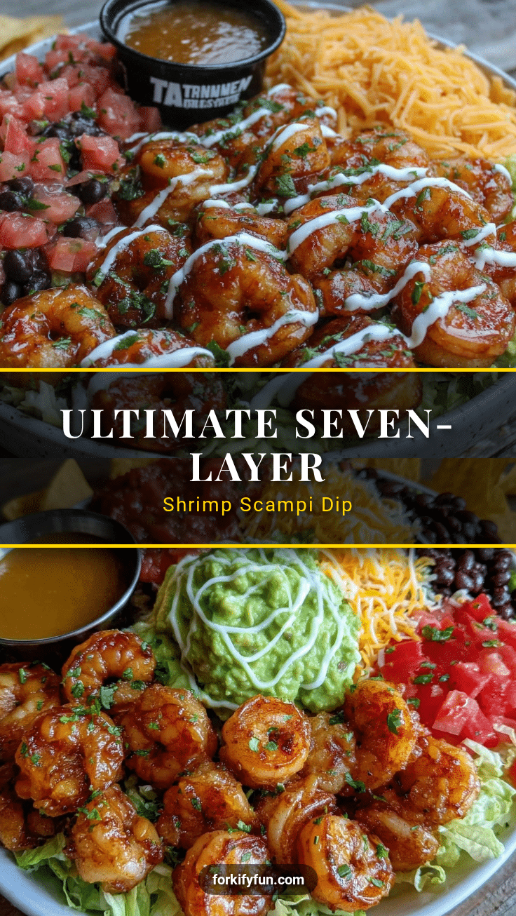seven-layer party bowl with shrimp scampi recipe