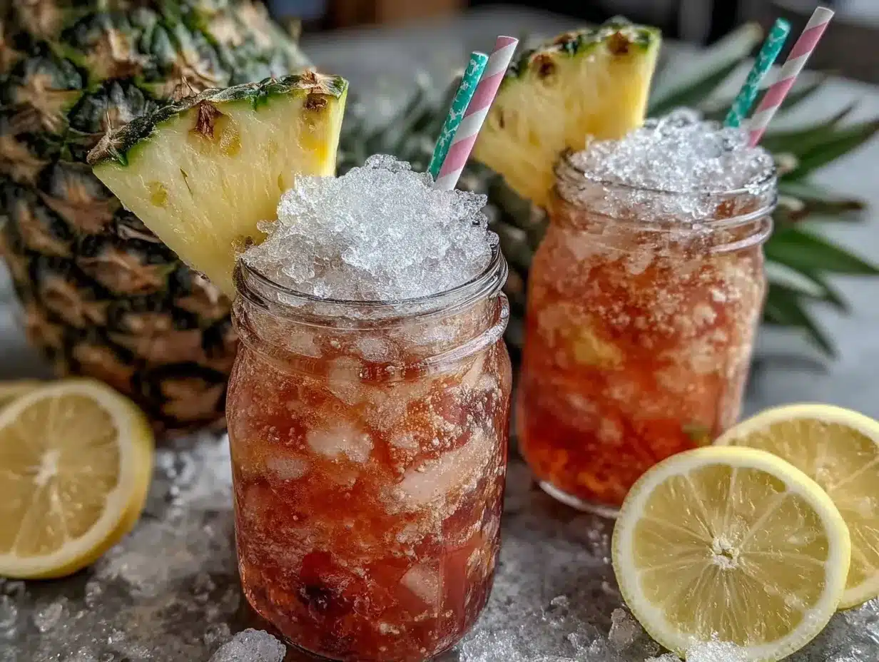 Sparkling Pineapple Pink Lemonade Punch preparation steps