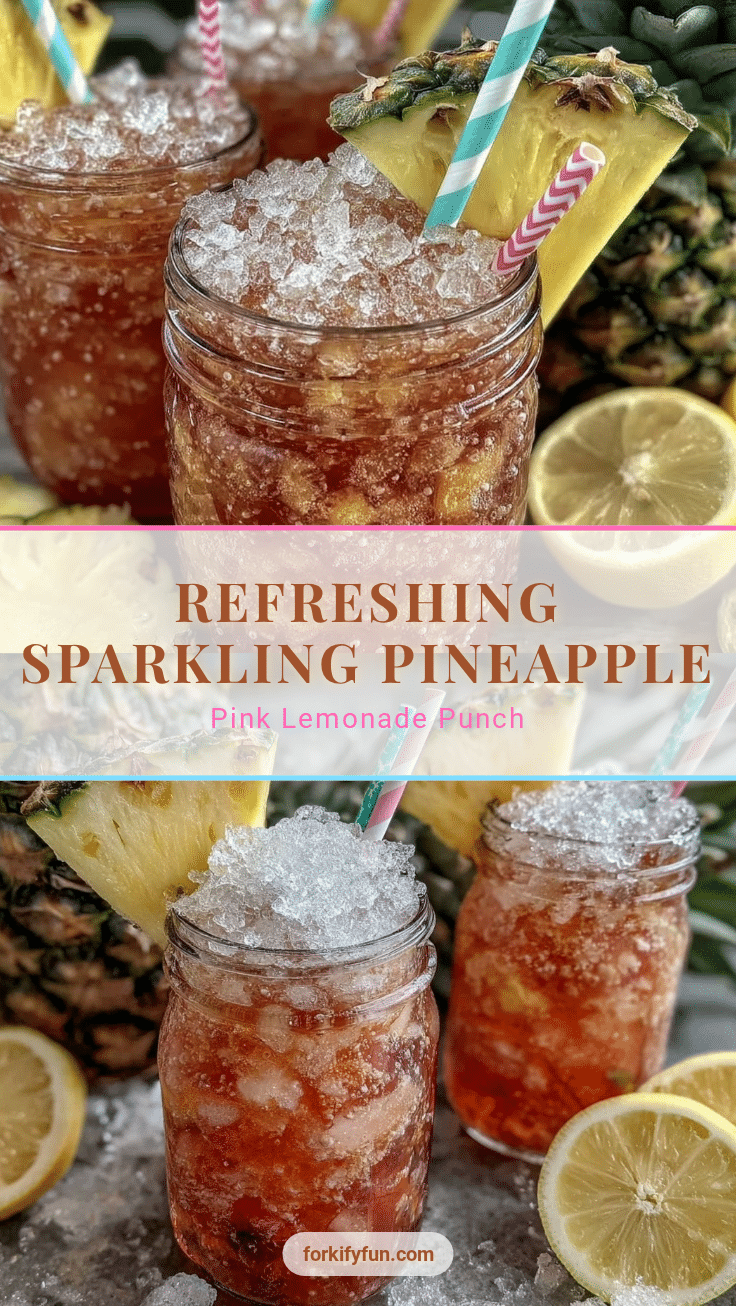 Sparkling Pineapple Pink Lemonade Punch recipe