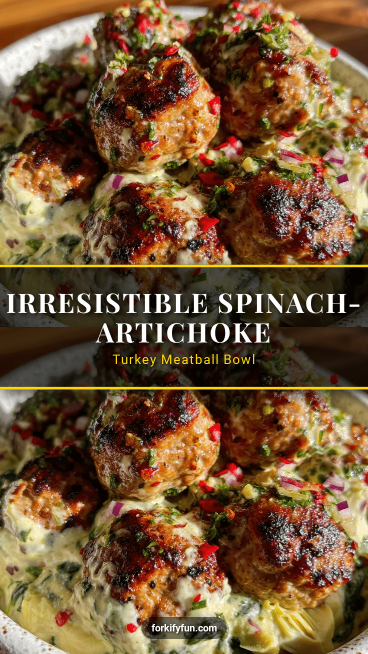 spinach artichoke turkey meatball bowl recipe