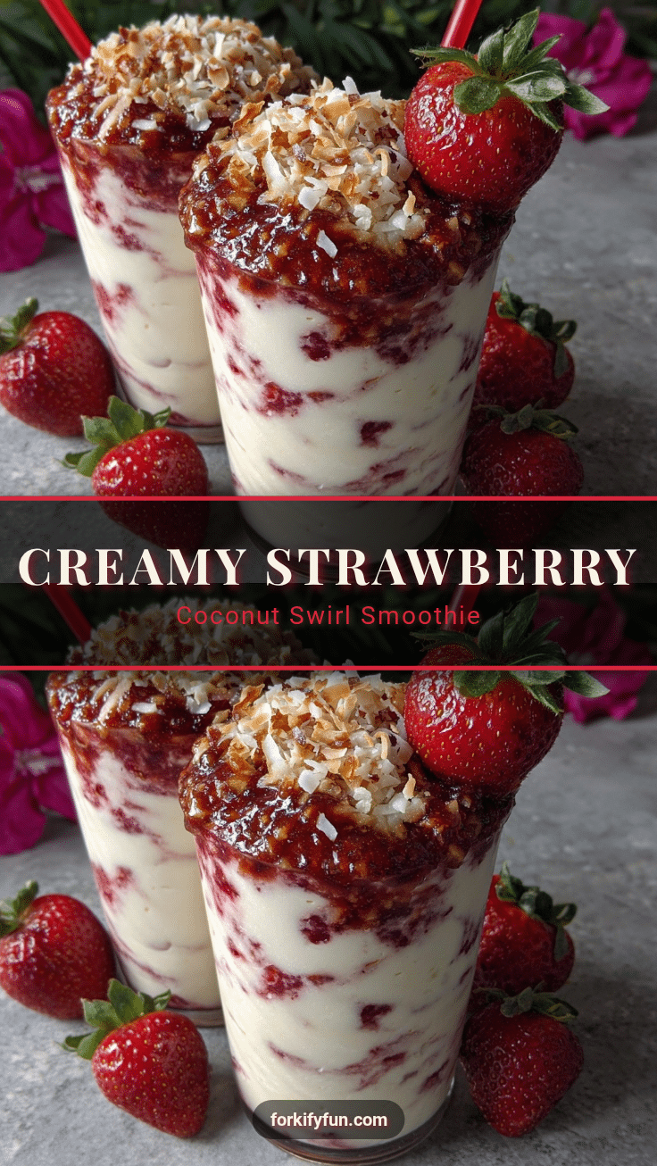 Strawberry coconut swirl smoothie recipe