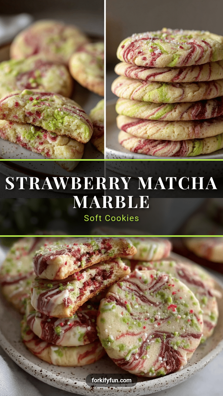 Strawberry Matcha Marble Sugar Cookies recipe