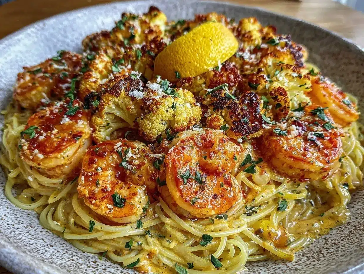 zesty shrimp scampi dinner bowl preparation steps