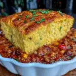 cozy cornbread and chili casserole - featured image