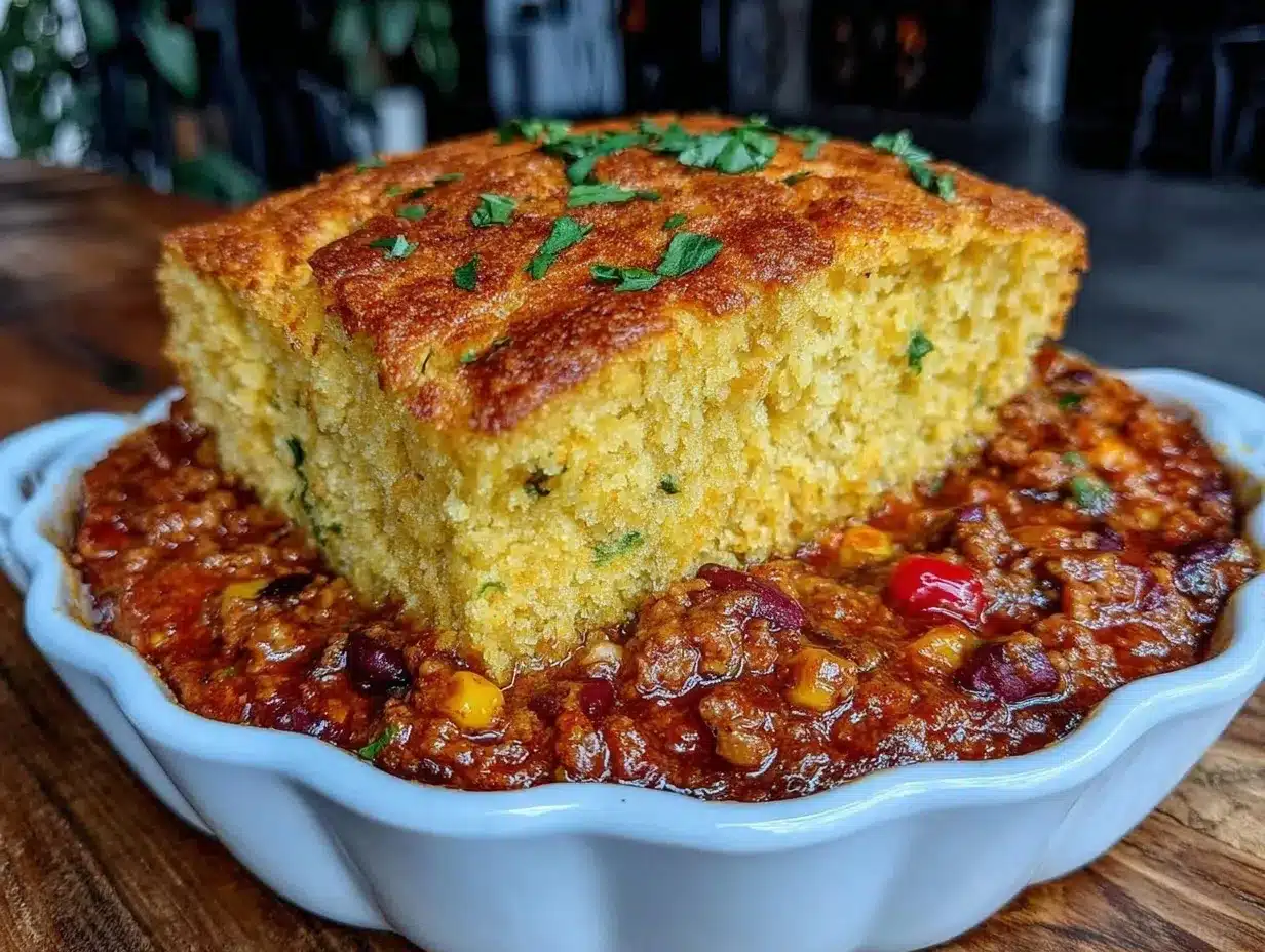 cozy cornbread and chili casserole preparation steps
