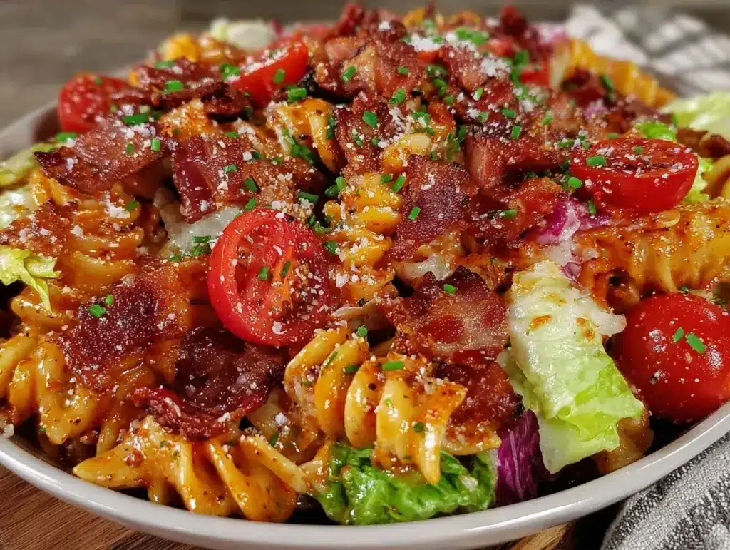 creamy crunchy BLT pasta salad - featured image