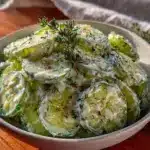 creamy cucumber dill salad - featured image